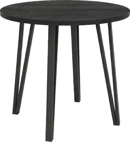 Τραπέζι Xana Megapap χρώμα black wood Ø90x77,5εκ.