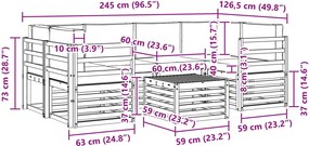 vidaXL Σειρά Καναπέ Εξωτερικού 7 pcs Λευκό και Κρεμ Πολυεστέρας