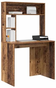 vidaXL Γραφείο με ράφι Παλαιό ξύλο 91 x 50 x 149 εκ Επεξεργασμένο ξύλο