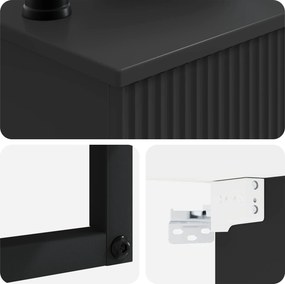 vidaXL Επιτοίχιο έπιπλο νιπτήρα μπάνιου Μαύρο 40 x 35 x 56 cm
