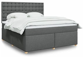 ΚΡΕΒΑΤΙ BOXSPRING ΜΕ ΣΤΡΩΜΑ ΣΚΟΥΡΟ ΓΚΡΙ 180X200 ΕΚ ΥΦΑΣΜΑΤΙΝ 3293674