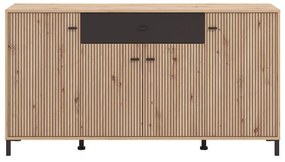 Μπουφές Avignon 170 4K1F4V Artisan oak - Μαύρο 170x40x90εκ. 170x40x90 εκ.