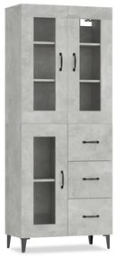 vidaXL Ντουλάπι Γκρι Σκυροδέματος 69,5x34x180 εκ. Επεξεργασμένο Ξύλο