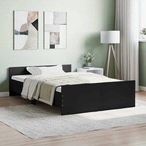 vidaXL Πλαίσιο Κρεβατιού με Κεφαλάρι &amp; Ποδαρικό Μαύρο 120 x 200 εκ.