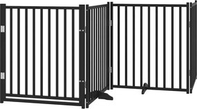 vidaXL Διαχωριστικό Σκύλων/Πόρτα Πτυσσόμενο 4 Πάνελ 320εκ. Μασίφ Ελάτη