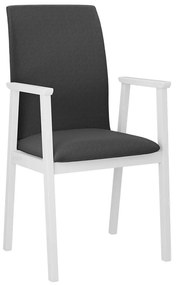 Καρέκλα Victorville 336, Άσπρο, Σκούρο γκρι, 91x43x40cm, 7 kg, Ταπισερί, Ξύλινα, Μπράτσα, Ξύλο: Σημύδα | Epipla1.gr