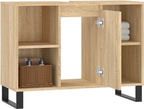 vidaXL Ντουλάπι Μπάνιου Sonoma Δρυς 80 x 33 x 60 εκ. από Επεξεργ. Ξύλο