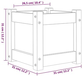 Ζαρντινιέρα 31 x 31 x 31 εκ. από Μασίφ Ξύλο Πεύκου - Καφέ