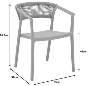 Καρέκλα - Πολυθρόνα Sillia στοιβαζόμενη pp cappuccino - μπεζ rattan 55x52x74,5 εκ. 55x52x74.5 εκ.