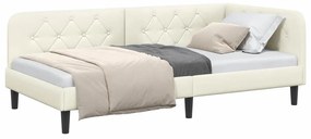 vidaXL Κρεβάτι Γωνίας Κρεμ 100 x 200 cm Βελούδο