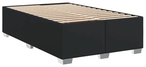 vidaXL Κρεβάτι Boxspring με Στρώμα Μαύρο 120x190εκ.από Συνθετικό Δέρμα