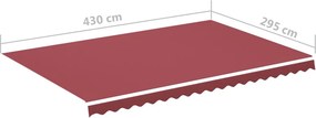 vidaXL Ανταλλακτικό Ύφασμα Τέντας Μπορντό 4,5x3 μ. Πολυεστέρας