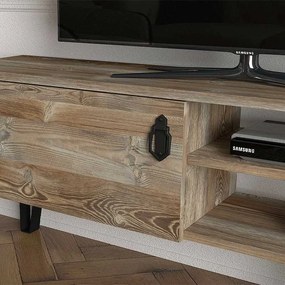 Έπιπλο τηλεόρασης Costa Megapap χρώμα vintage patik - μαύρο 180x29,5x49εκ.