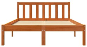 vidaXL Σκελετός Κρεβατιού Χωρίς Στρώμα Καφέ 140x200 Μασίφ Ξύλο Πεύκου