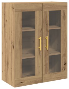 vidaXL Ντουλάπα Τοίχου  με Γυάλινα Πόρτες Artisan Oak 69,5x34x90 εκ.