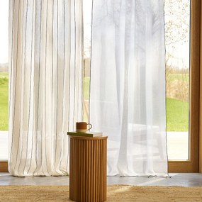 Λεπτή κουρτίνα από λινό με μαύρο ρέλι, ONEGA