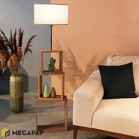 ΦΩΤΙΣΤΙΚΟ ΔΑΠΕΔΟΥ CLAUDE MEGAPAP MDF/FABRIC PVC ΧΡΩΜΑ ΚΑΦΕ/ΜΠΕΖ 37X20X140ΕΚ.