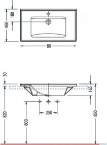 Serel Slim 3035 80x46 - Νιπτήρας μπάνιου