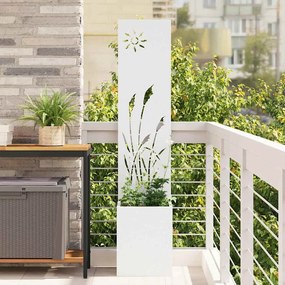 vidaXL Οθόνη Ιδιωτικότητας Κήπου Μαιανδρικό σχέδιο Λευκό 32 x 150 εκ