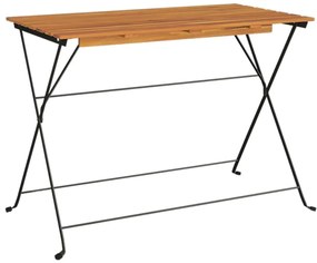 vidaXL Τραπέζι Bistro Πτυσσόμ. 100x54x71εκ Μασίφ Ξύλο Ακακίας &amp; Ατσάλι