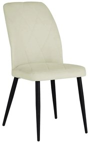 Καρέκλα Vika εκρού ύφασμα-πόδι μαύρο μέταλλο 48x58x90εκ 48x58x90 εκ.