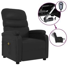 vidaXL Πολυθρόνα Μασάζ Ηλεκτρική Μαύρο από Συνθετικό Δέρμα