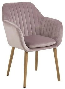 Καρέκλα Oakland 197, Dusty pink, 83x57x61cm, Ταπισερί, Ξύλινα, Μέταλλο, Μπράτσα