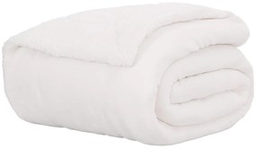 vidaXL Κουβέρτα Λευκό 130 x 150 cm Μαλλί