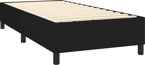 vidaXL Κρεβάτι Boxspring με Στρώμα &amp; LED Μαύρο 90x200 εκ. Υφασμάτινο