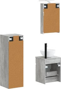 vidaXL Σετ Επίπλων Μπάνιου 4 pcs Γκρι Σκυροδέματος
