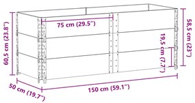 ΖΑΡΝΤΙΝΙΕΡΑ ΚΗΠΟΥ ΓΚΡΙ 150X50 ΕΚ. ΑΠΟ ΜΑΣΙΦ ΞΥΛΟ ΠΕΥΚΟΥ 3295437