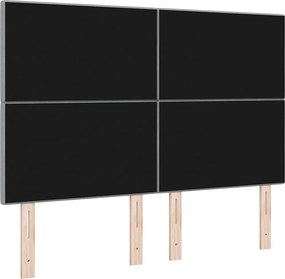 vidaXL LED κεφαλάρι με LED ταινίες φωτός Ανοιχτό γκρι 160 cm ύφασμα
