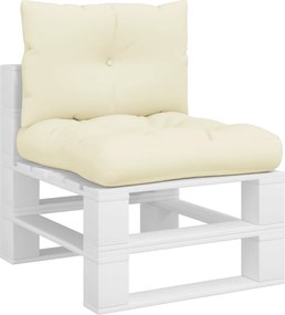 vidaXL Μαξιλάρια Παλέτας 2 τεμ. Κρεμ Υφασμάτινα