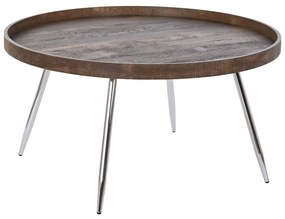 Τραπεζάκι Καφέ DKD Home Decor Καφέ Ασημί Μέταλλο Χάλυβας Ξύλο MDF 30 x 40 cm 78 x 78 x 41,5 cm