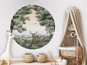 Forest Vista Ταπετσαρια Τοιχου Πρασινο Στρογγυλη 80cm