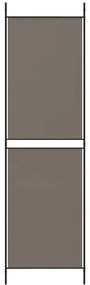 Διαχωριστικό Δωματίου με 5 Πάνελ Ανθρακί 250x220 εκ. από Ύφασμα - Ανθρακί