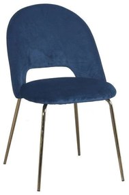 Καρέκλα Tokyo 03-0775 48x54x81cm Blue Βελούδο, Μέταλλο