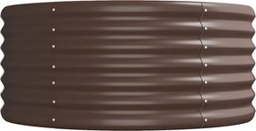 vidaXL Ζαρντινιέρα Καφέ 224x80x36 εκ. Γαλβανισμένος χάλυβας