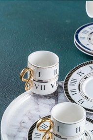 Σετ πορσελάνινων φλιτζανιών καφέ για 6 άτομα Μαύρο
