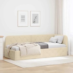 vidaXL Κρεβάτι Γωνίας Κρεμ 80 x 200 cm ύφασμα