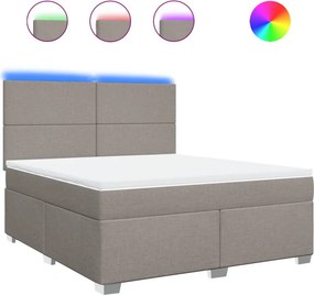 vidaXL Κρεβάτι Boxspring με Στρώμα Taupe 180x200 εκ. Υφασμάτινο