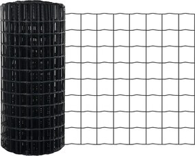 vidaXL Φράχτης Εuro 0,6 x 10 μ Σίδηρος με επικάλυψη PVC Γκρι