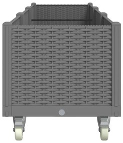 vidaXL Ζαρντινιέρα Κήπου με Ροδάκια Αν.Γκρι 240x50x54εκ Πολυπροπυλένιο