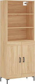 vidaXL Ντουλάπι Sonoma δρυς 69,5 x 34 x 180 εκ. από Επεξεργασμένο Ξύλο