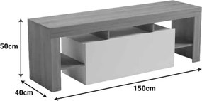 Έπιπλο τηλεόρασης Liner sonoma-λευκό 150x40x50εκ