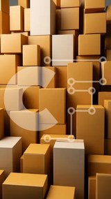 Intra Συλλεκτικό Ξύλινο Παζλ Plywood  4mm - Στοιβαγμένα κουτιά από χαρτόνι σε τυχαία διάταξη Σε Ξύλινο Κουτί - Διαστάσεις: 10x10 cm – 25 κομμάτια