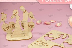 Intra απο ξύλο plywood 3mm-4mm πάχος 3D κάρτα παζλ του Αγίου Βαλεντίνου. Δίασταση 15x15 cm INTRAFABR-82899244