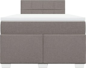 vidaXL Κρεβάτι Boxspring με Στρώμα Taupe 120x200 εκ. Υφασμάτινο