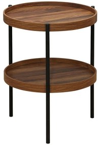 Τραπεζάκι Βοηθητικό Portogie 260-000020 Φ40x50cm Walnut-Black