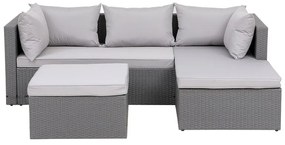 CORNER SET WICKER, ΓΩΝΙΑ ΜΕ ΣΚΑΜΠΟ, ΑΠΟΧΡΩΣΗ ΑΝΟΙΧΤΟ ΓΚΡΙ ΑΝΑΣΤΡΕΨΙΜΗ ΓΩΝΙΑ